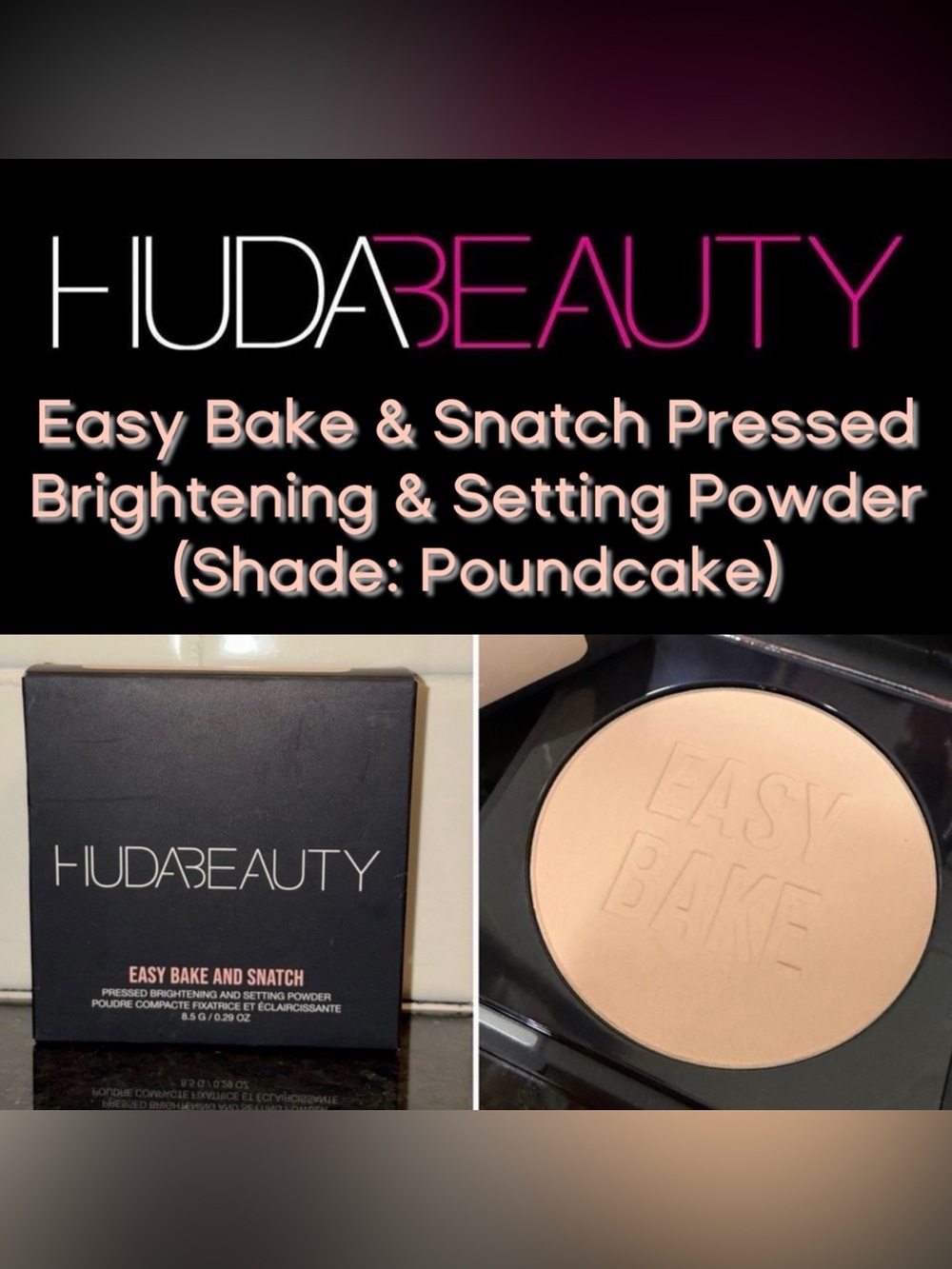 Huda Beauty Easy Bake & Snatch Pressed Brightening & Setting Powder (Poundcake)